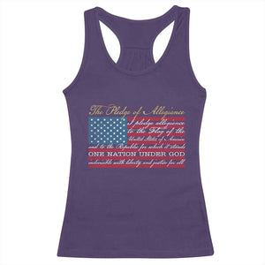 The Pledge of Allegiance Racerback Tank Top US Military Veteran Patriotic American Flag TS11 Purple Print Your Wear