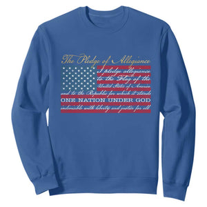 The Pledge of Allegiance Sweatshirt US Military Veteran Patriotic American Flag TS11 Royal Blue Print Your Wear
