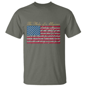 The Pledge of Allegiance T Shirt US Military Veteran Patriotic American Flag TS11 Military Green Print Your Wear