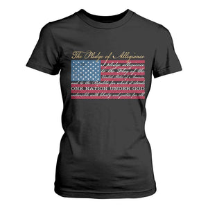 The Pledge of Allegiance T Shirt For Women US Military Veteran Patriotic American Flag TS11 Black Print Your Wear