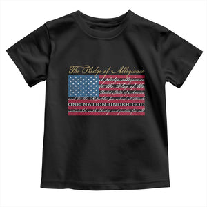 The Pledge of Allegiance Toddler T Shirt US Military Veteran Patriotic American Flag TS11 Black Print Your Wear