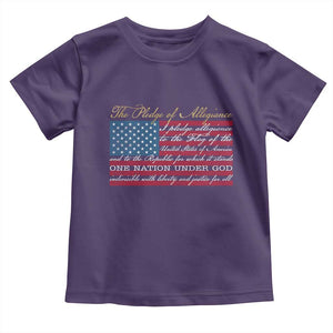 The Pledge of Allegiance Toddler T Shirt US Military Veteran Patriotic American Flag TS11 Purple Print Your Wear