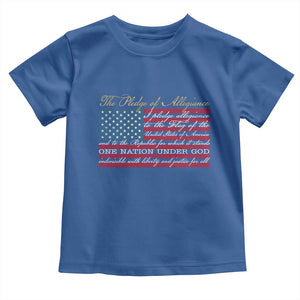 The Pledge of Allegiance Toddler T Shirt US Military Veteran Patriotic American Flag TS11 Royal Blue Print Your Wear