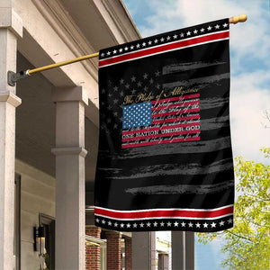 The Pledge of Allegiance Patriotic Garden Flag US Military Veteran Patriotic American Flag TS11 Distressed Black Red Print Your Wear