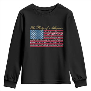 The Pledge of Allegiance Youth Sweatshirt US Military Veteran Patriotic American Flag TS11 Black Print Your Wear