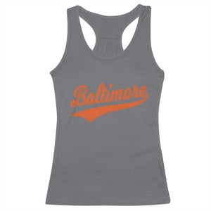 Baltimore Script Retro Baseball Sport Lovers City Pride Racerback Tank Top TS11 Charcoal Print Your Wear