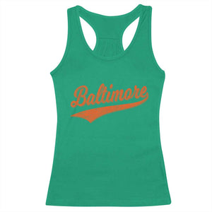 Baltimore Script Retro Baseball Sport Lovers City Pride Racerback Tank Top TS11 Irish Green Print Your Wear