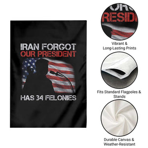 Iran Forgot Our President Has 34 Felonies Garden Flag Funny Political Satire Vintage American Flag TS11 Print Your Wear