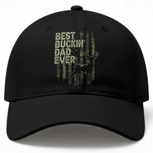 Funny Best Buckin Dad Ever Baseball Cap Deer Hunting Camo American Flag TS11 Print Your Wear