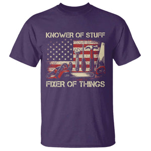 Knower Of Stuff Fixer Of Things T Shirt Funny Handyman Fathers Day American Flag TS11 Purple Print Your Wear