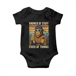 Knower Of Stuff Fixer Of Things Baby Onesie Mechanic Bigfoot Dad TS11 Black Print Your Wear