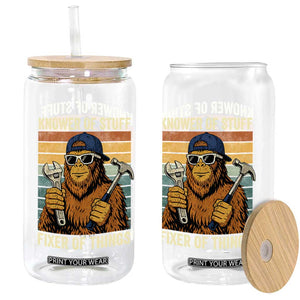 Knower Of Stuff Fixer Of Things Glass Can Mechanic Bigfoot Dad TS11 Print Your Wear