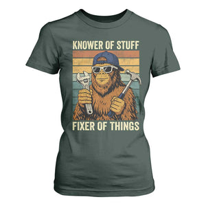 Knower Of Stuff Fixer Of Things T Shirt For Women Mechanic Bigfoot Dad TS11 Dark Forest Green Print Your Wear