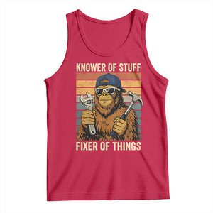 Knower Of Stuff Fixer Of Things Tank Top Mechanic Bigfoot Dad TS11 Red Print Your Wear