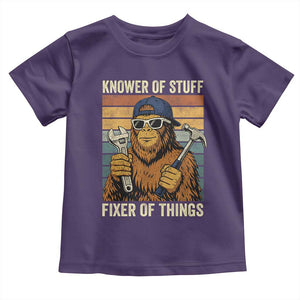 Knower Of Stuff Fixer Of Things Toddler T Shirt Mechanic Bigfoot Dad TS11 Purple Print Your Wear