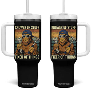 Knower Of Stuff Fixer Of Things Tumbler With Handle Mechanic Bigfoot Dad TS11 One Size: 40 oz Black Print Your Wear