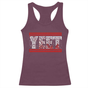 Yeet Funny Wrestling Slang Quote Tribal Art Blood Splatter Racerback Tank Top TS11 Maroon Print Your Wear