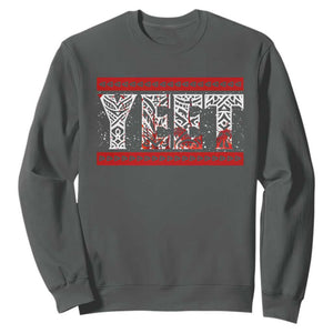 Yeet Funny Wrestling Slang Quote Tribal Art Blood Splatter Sweatshirt TS11 Dark Heather Print Your Wear