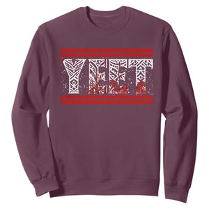 Yeet Funny Wrestling Slang Quote Tribal Art Blood Splatter Sweatshirt TS11 Maroon Print Your Wear