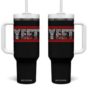 Yeet Funny Wrestling Slang Quote Tribal Art Blood Splatter Tumbler With Handle TS11 One Size: 40 oz Black Print Your Wear