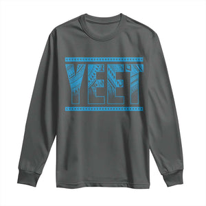 Yeet Funny Wrestling Slang Quote Tribal Art Long Sleeve Shirt TS11 Dark Heather Print Your Wear
