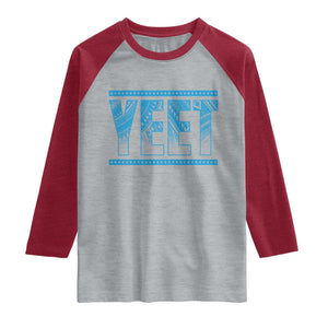 Yeet Funny Wrestling Slang Quote Tribal Art Raglan Shirt TS11 Heather Gray Heather Red Print Your Wear
