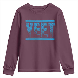 Yeet Funny Wrestling Slang Quote Tribal Art Youth Sweatshirt TS11 Maroon Print Your Wear