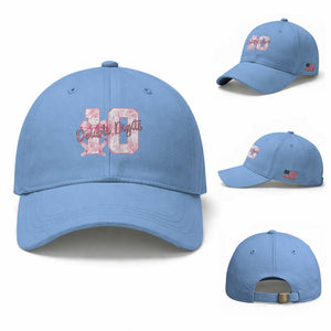 10th Birthday Baseball Cap Double Digits Pink Coquette Bow 10 Year Old Aesthetic TS11 Baseball Cap Universal Fit Light Blue Print Your Wear