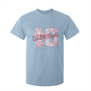 10th Birthday T Shirt For Kid Double Digits Pink Coquette Bow 10 Year Old Aesthetic TS11 Light Blue Print Your Wear