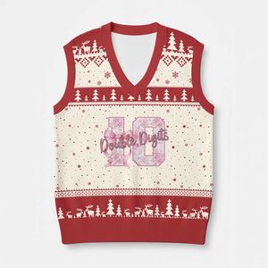 10th Birthday V-Neck Knit Sweater Vest Double Digits Pink Coquette Bow 10 Year Old Aesthetic TS11 Beige Red Print Your Wear