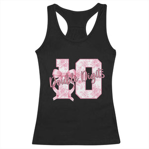 10th Birthday Racerback Tank Top Double Digits Pink Coquette Bow 10 Year Old Aesthetic TS11 Black Print Your Wear