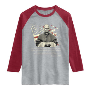 Pope Leo XIV Raglan Shirt You Cannot Follow Both Christ And The Cruelty Of Kings TS11 Heather Gray Heather Red Print Your Wear