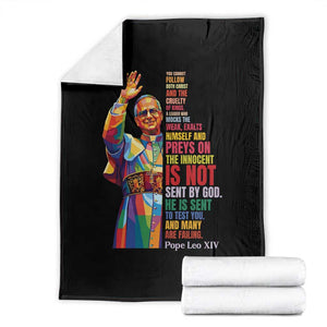 Pope Leo XIV No Kings Throw Blanket You Cannot Follow Both Christ And The Cruelty Of Kings TS11 Black Print Your Wear