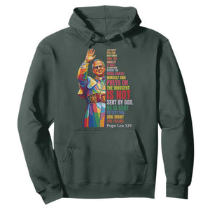 Pope Leo XIV No Kings Hoodie You Cannot Follow Both Christ And The Cruelty Of Kings TS11 Dark Forest Green Print Your Wear