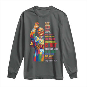 Pope Leo XIV No Kings Long Sleeve Shirt You Cannot Follow Both Christ And The Cruelty Of Kings TS11 Dark Heather Print Your Wear