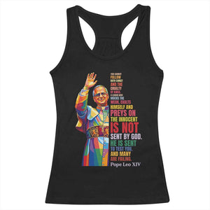 Pope Leo XIV No Kings Racerback Tank Top You Cannot Follow Both Christ And The Cruelty Of Kings TS11 Black Print Your Wear