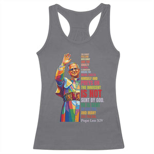 Pope Leo XIV No Kings Racerback Tank Top You Cannot Follow Both Christ And The Cruelty Of Kings TS11 Charcoal Print Your Wear