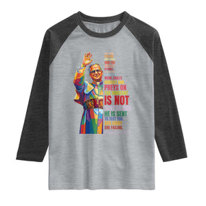 Pope Leo XIV No Kings Raglan Shirt You Cannot Follow Both Christ And The Cruelty Of Kings TS11 Heather Gray Heather Charcoal Print Your Wear