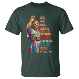 Pope Leo XIV No Kings T Shirt You Cannot Follow Both Christ And The Cruelty Of Kings TS11 Dark Forest Green Print Your Wear