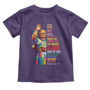 Pope Leo XIV No Kings Toddler T Shirt You Cannot Follow Both Christ And The Cruelty Of Kings TS11 Purple Print Your Wear