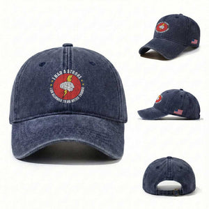 I Had A Stroke I Am Allowed To Do Weird Things Washed Cotton Baseball Cap TS11 Washed Cap Universal Fit Navy Print Your Wear