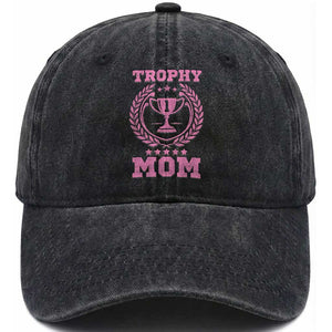 Trophy Mom Washed Cotton Baseball Cap Number One Mama Funny Mother's Day TS11 Print Your Wear
