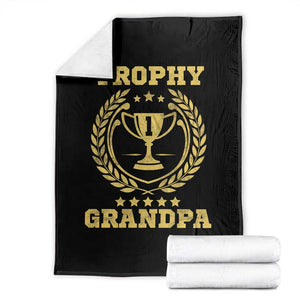 Trophy Grandpa Throw Blanket Funny Number One Grandfather