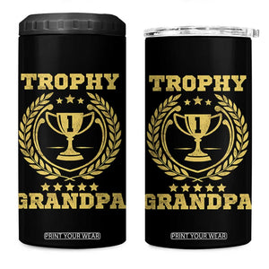 Trophy Grandpa 4 in 1 Can Cooler Tumbler Funny Number One Grandfather TS11 One Size: 16 oz Black Print Your Wear