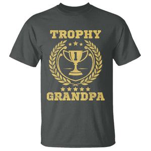 Trophy Grandpa T Shirt Funny Number One Grandfather TS11 Dark Heather Print Your Wear