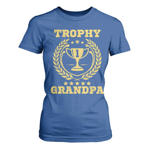 Trophy Grandpa T Shirt For Women Funny Number One Grandfather TS11 Royal Blue Print Your Wear