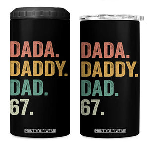 Dada Daddy Dad 67 4 in 1 Can Cooler Tumbler Funny Six Seven Father's Day TS11 One Size: 16 oz Black Print Your Wear