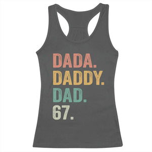 Dada Daddy Dad 67 Racerback Tank Top Funny Six Seven Father's Day TS11 Dark Heather Print Your Wear