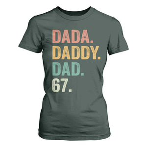 Dada Daddy Dad 67 T Shirt For Women Funny Six Seven Father's Day TS11 Dark Forest Green Print Your Wear