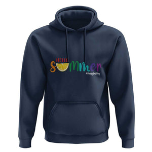 Cute Summer Vacation Hoodie Hello Summer Happy Last Day Sunshine Lemon TS11 Navy Print Your Wear